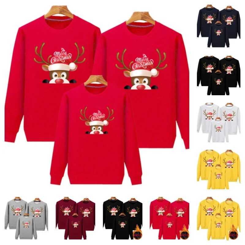 Christmas Pajamas Family Mom and Daughter Match Clothes Cotton Sweater Merry Christmas Printing Match Family Christmas Set W2410088