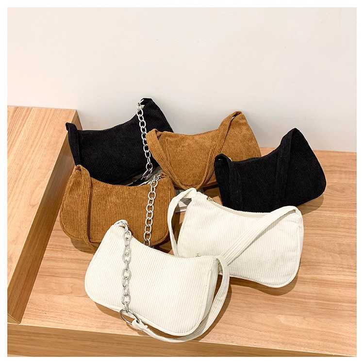 CMM Corduroy Chain Armpit Bag Fashion Baguette Bag Simple and Trendy Handbag Single Shoulder Bag