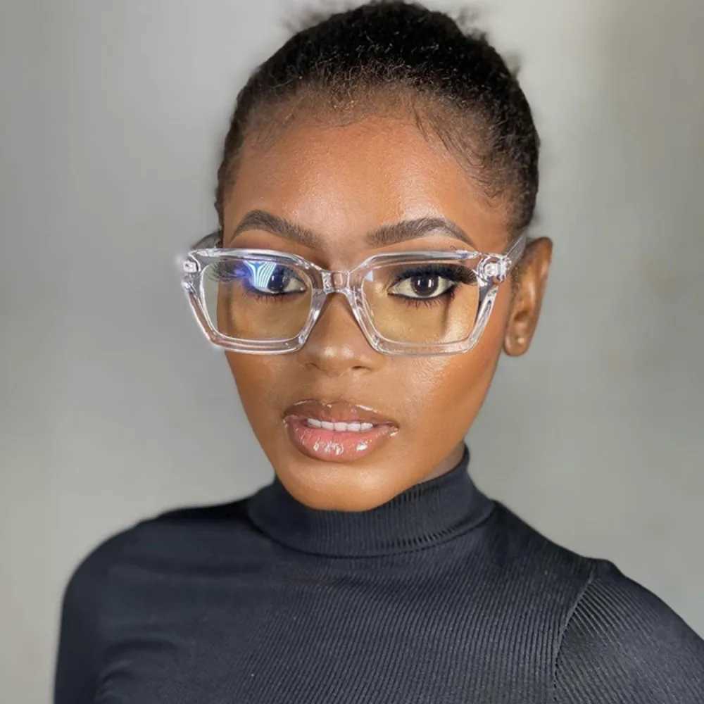 New Retro Square Anti Blue Light Glasses For Women Men Vintage Reading Clear Computre Pink Blue Black Eyeglasses Frames Lentes OX241008