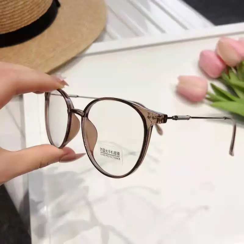 New Vintage Anti-Blue Light Round Glasses Women Men Black Clear Optical Frame Spectacles Computer Goggles Reading EyeglassesX241008