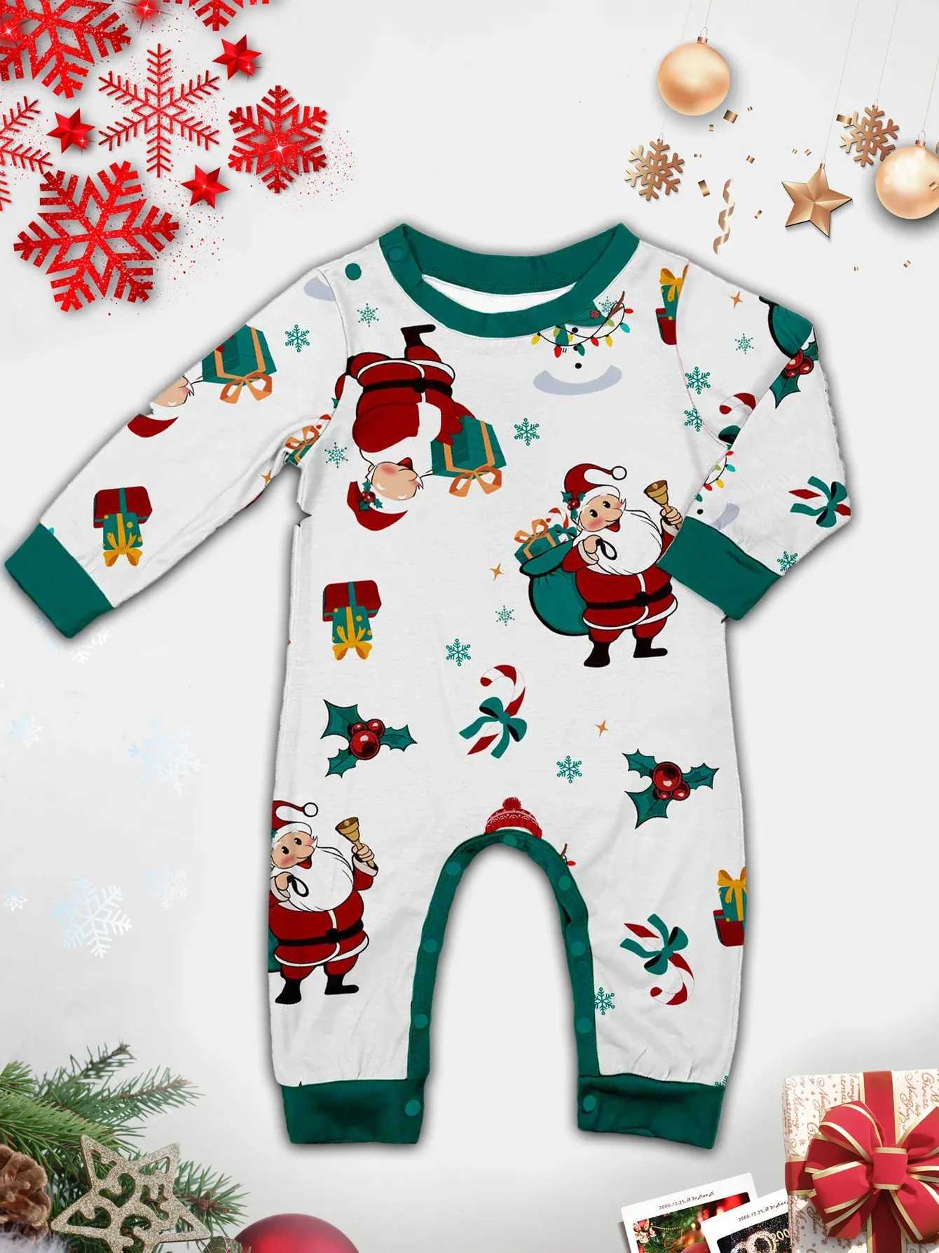 Christmas gifts adult and child matching clothing complete set of printing 2-piece set Christmas pajamas set cute and warm pajamas family appearance p