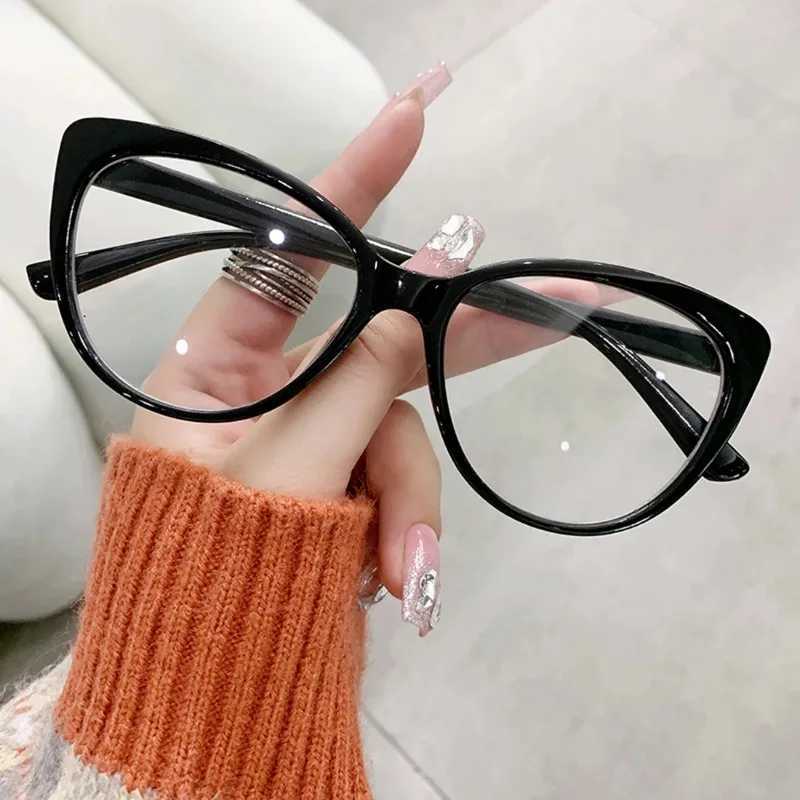 Glasses Women Retro Anti-Blue Light Cat Eye Frame Glasses Vintage Computer Eye Production Eyeglasses Classic Plain SpectaclesX241008