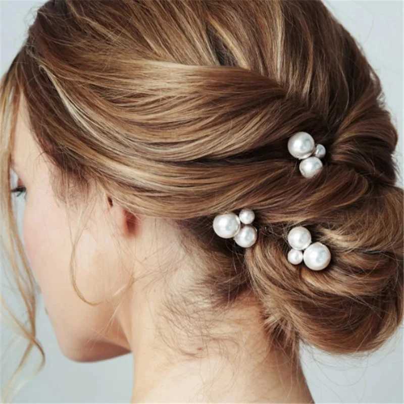 Female U-shaped pin metal bucket clip hair clip simulation pearl bridal headpiece wedding hairstyle design tool W241007