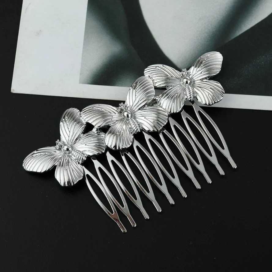 Female hair comb metal butterfly bride hair clip decoration fashion jewelry wedding hair accessories wholesale W241007
