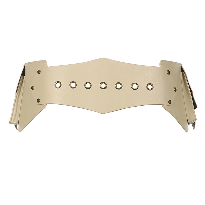 Darlingaga Vintage Exaggerated Western Style PU Belt Womens Buckle Eye Cowboy Wide Belt Grunge Belt Fashion 240925