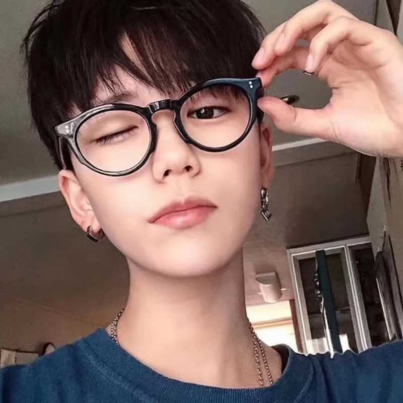 2021 fashion New transparent point Plain glasses PC plain glass spectacles vintage eyeglass round frame glassesX241008