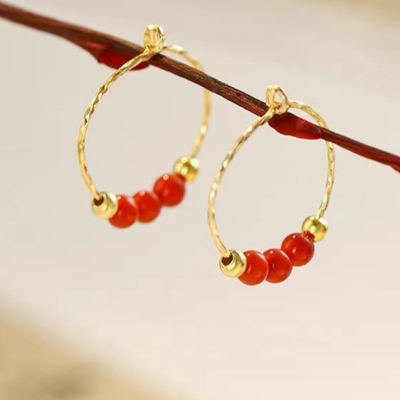 Pure sier needle, New Year earrings, 2024 new niche earrings
