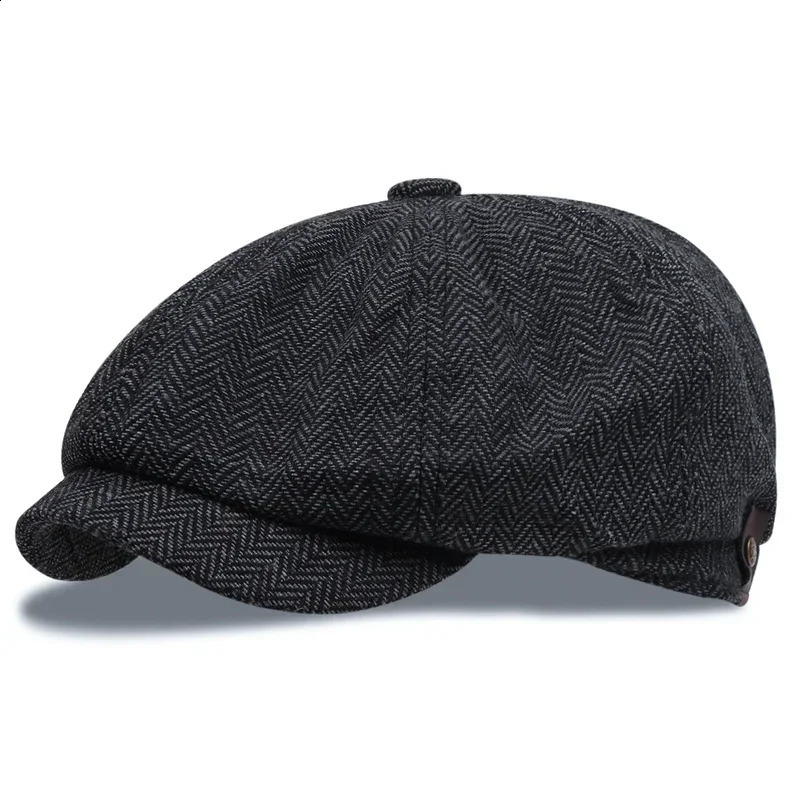 Retro British s Boys and Girls Hats Spring/Summer Octagonal Hats Fashion Mens Bone Berets Mens Painted Hats 241007