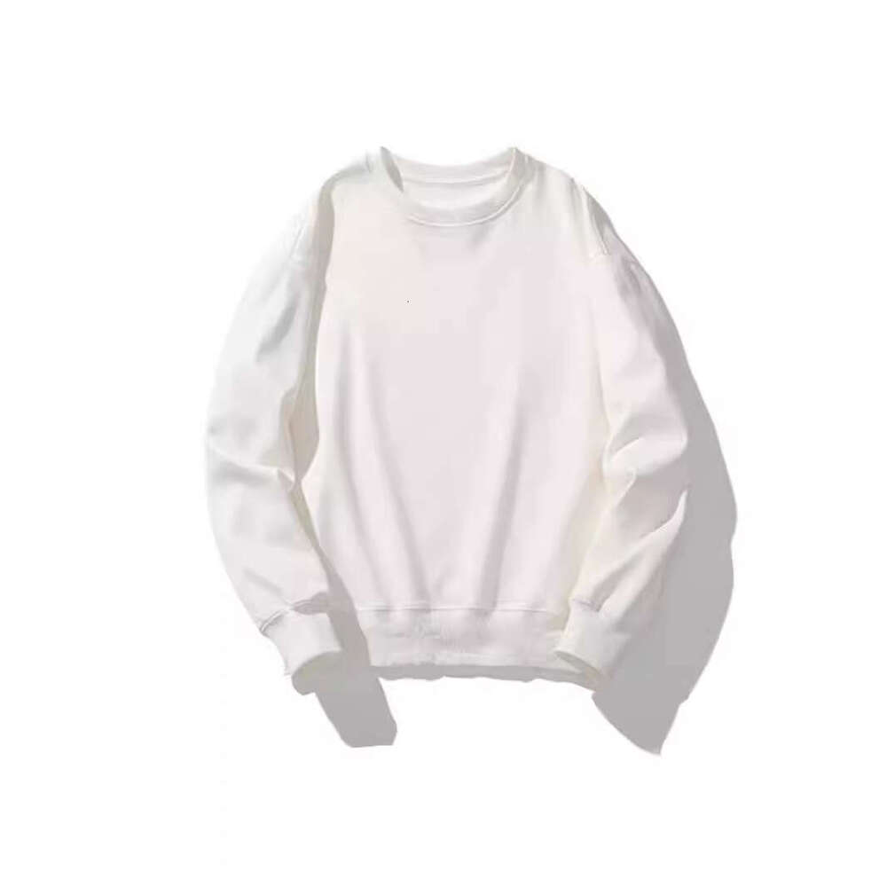 Warehouse style thin fish scale fabric 280g men's and women's round neck solid color casual pullover long sleeved looped sweatshirt