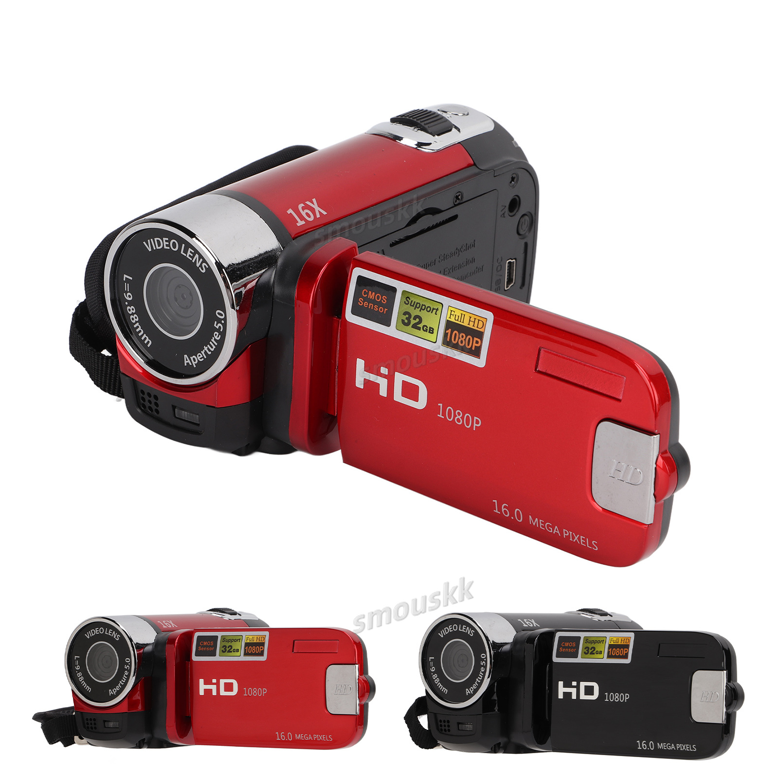Video Camcorder Full HD 4K 48MP Camera Recorder 270° Rotation 2.7 Inch Color Screen 16X Zoom Digital Camcorders
