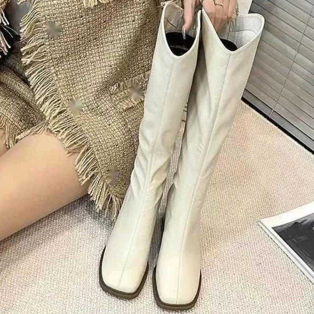Knight Boots For Women In Autumn Winter Martin Boots High Heels Knee Fashion Boots Long Tube Boots Slim Small Mouth Tube Fashionable Boots 240826