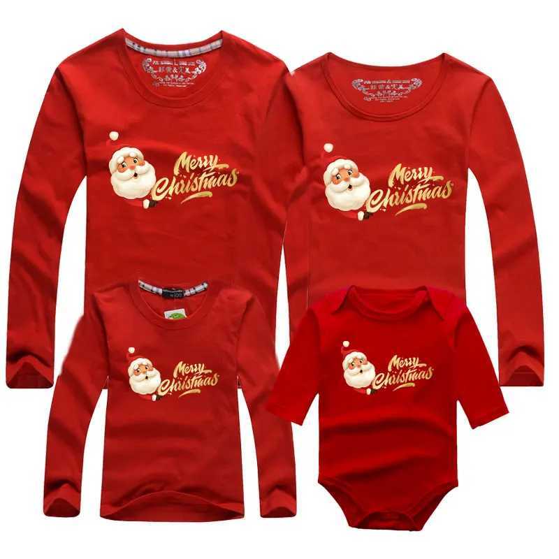 Match Family Clothing Christmas Sweater Christmas T-shirt Mother Father Baby T-shirt Womens Mens Baby Parachute Boys and Girls Winter Top W241008