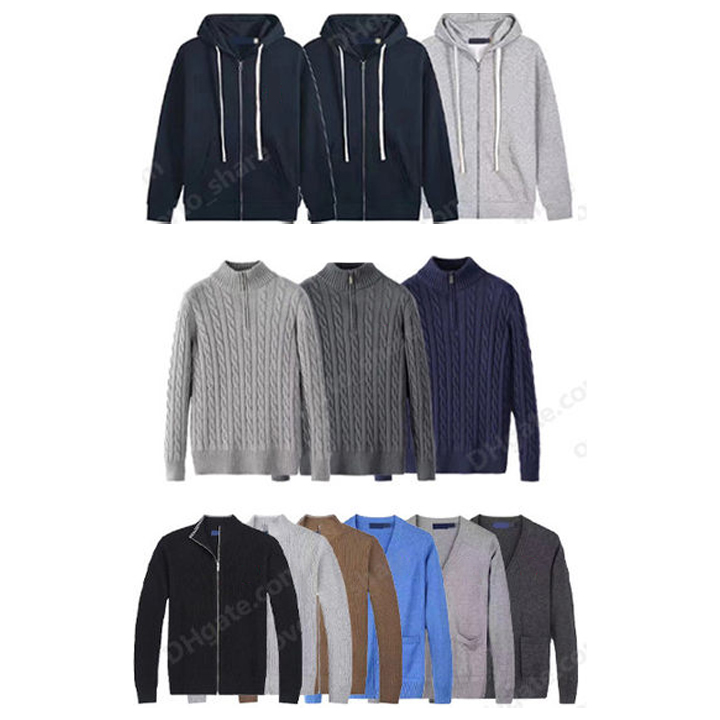 Designers Mens Sweaters Half Zipper Knitted full Zippers Jumpers Warm Twist Braid Embroided Pullover hoody