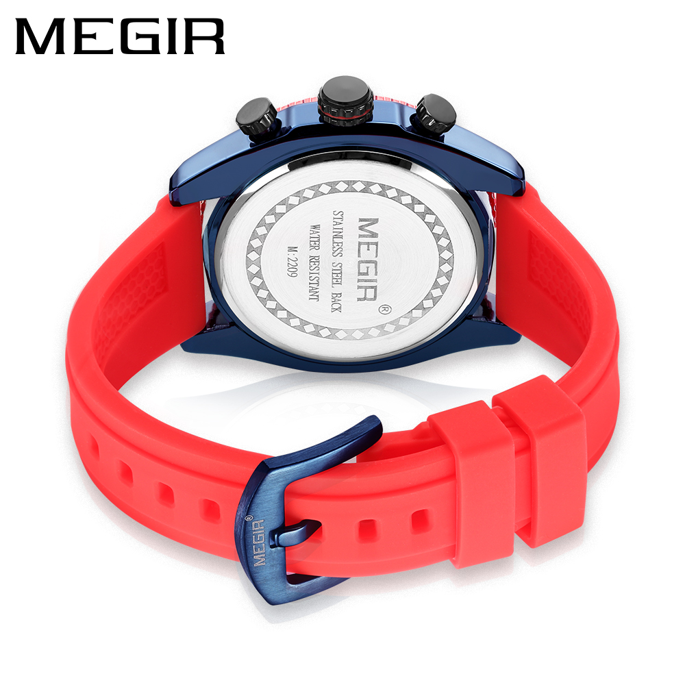 MEGIR Men's Watch Brand Luxury Sports Watch Quartz Clock Waterproof Night Light Timer Men's Watch Reloj Hombre 2209