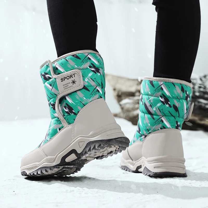 Boots New Arrival Winter Children Shoes Plush Waterproof Fabric Non-Slip Girl Rubber Sole Snow Boots Fashion Warm Outdoor Boots L240910