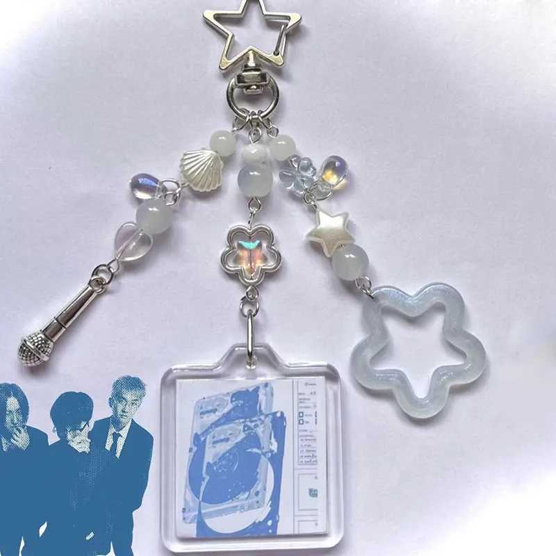 Handmade wave to earth phone charm fish beaded keychainX241008