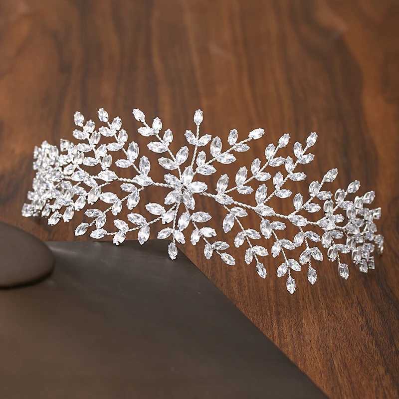 Fashionable bride hair decoration silver wedding zircon Tiaras womens headband wedding hair accessories jewelry crown headwear W241007