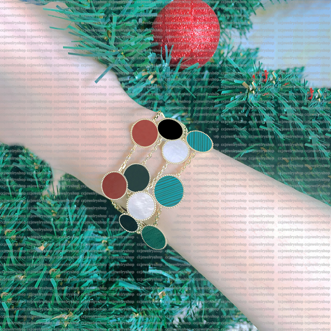 Classic Fashion Charm Bracelets Bangle Chain 18K Gold Agate Shell for Women&Girl Wedding Mother' Day Jewelry Women Bracelet -1