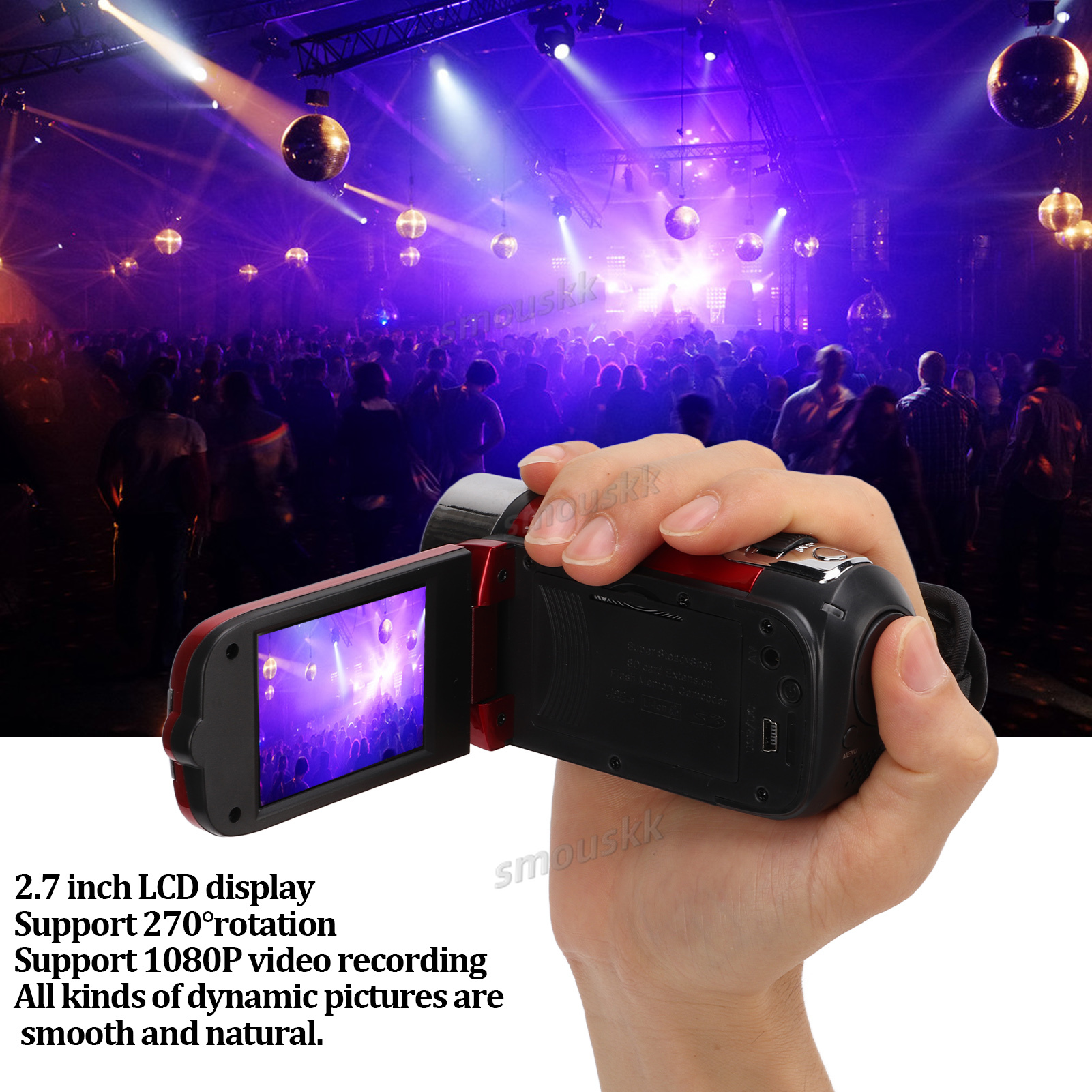 Video Camcorder Full HD 4K 48MP Camera Recorder 270° Rotation 2.7 Inch Color Screen 16X Zoom Digital Camcorders