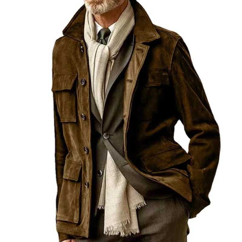 2024 new European and American style denim suede windproof cover stylish and high-quality casual multi pocket jacket S-XXXL W241007