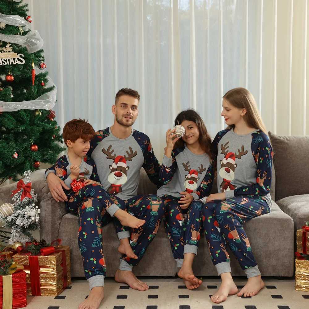 Christmas matching set suitable for familiescouplesbabies boys and girls soft and cute 2piece sleepwear set Christmas appearance adult and childrens c