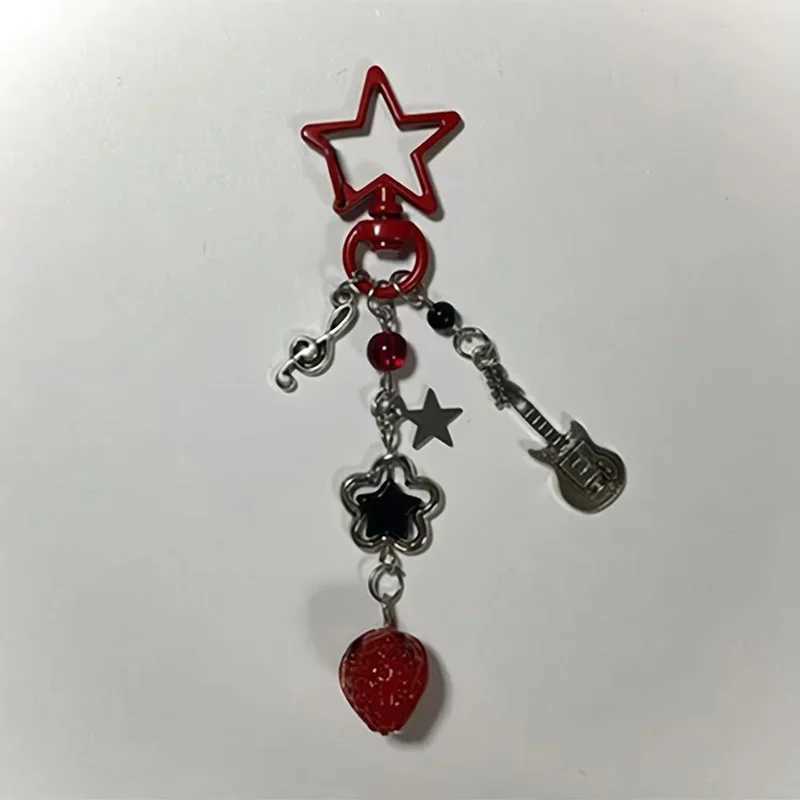 Cute Nana Hachi Strawberry Keychain Set in Red and Pink for Couple MatchX241008