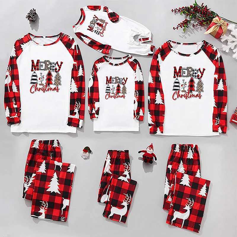 Mom Dad and I pajama set baby jumpsuit New Years girl boy mom dad costume cartoon printing Christmas family matching set W241008