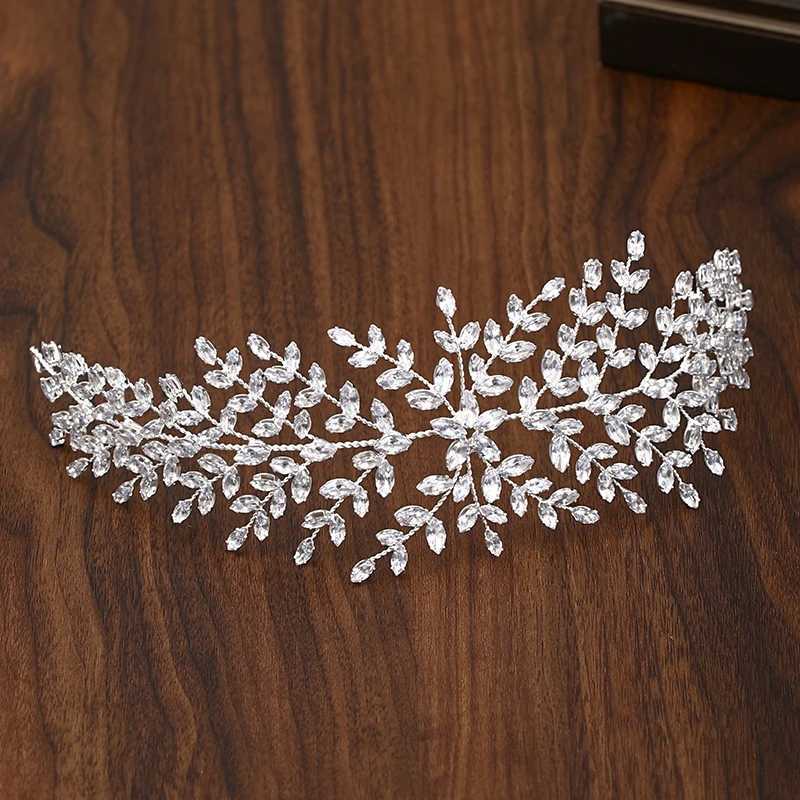 Fashionable bride hair decoration silver wedding zircon Tiaras womens headband wedding hair accessories jewelry crown headwear W241007