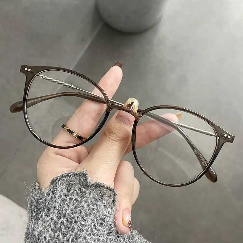 Round Cat Eye Glasses Frame Myopia Women Prescription Eyeglasses Anti-blue Light Ultra-light TR90 Fashion Eyewears Office LadyX241008