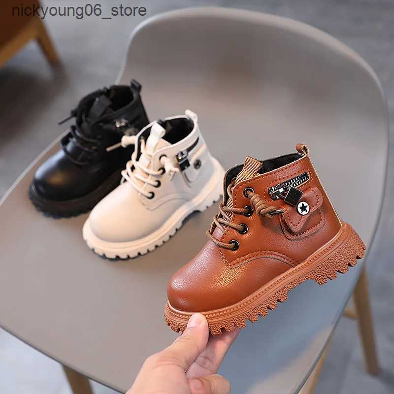 Boots Spring Autumn Children Ankle Boots Classic Simple Black Boots for Girl Fashion Causal Kids Boots for Boys Leather Versatile Soft L240910