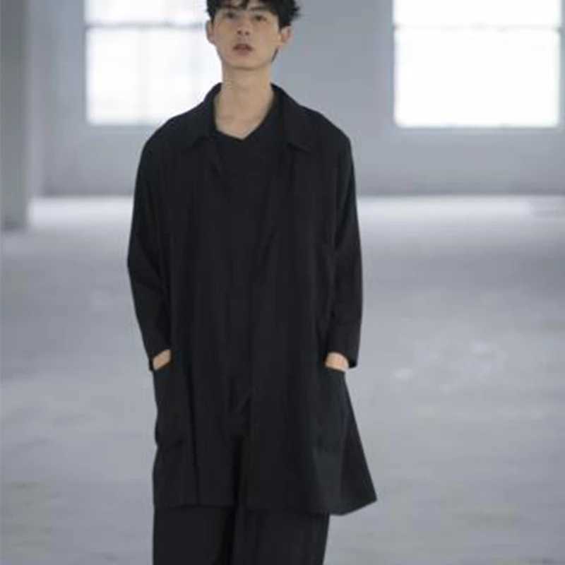 Mens black windproof summer new casual jacket mens thin long sleeved jacket mens black slim fit casual simple mens retro W241007