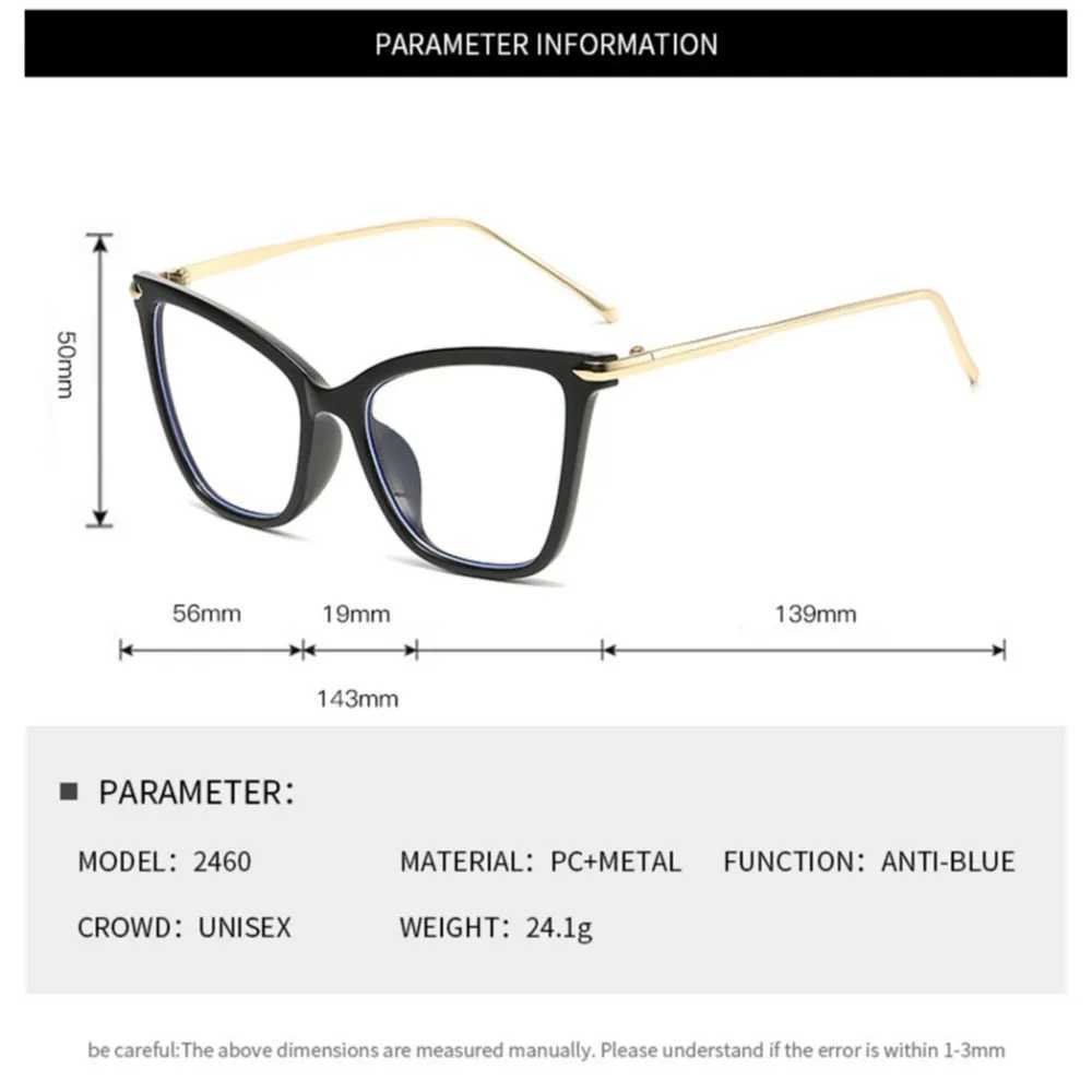 Retro Cat Eye Metal Eyeglasses Frame Anti Blue Light Glasses Women Brand Designer Myopia Optical Glasses Computer GogglesEyewearX241008