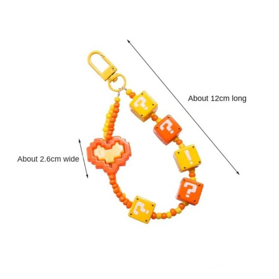 Earphone Cover Decoration Question Mark Building Block Keychain Solid Color Bag Decoration Colorful Rice Bead AccessoriesX241008