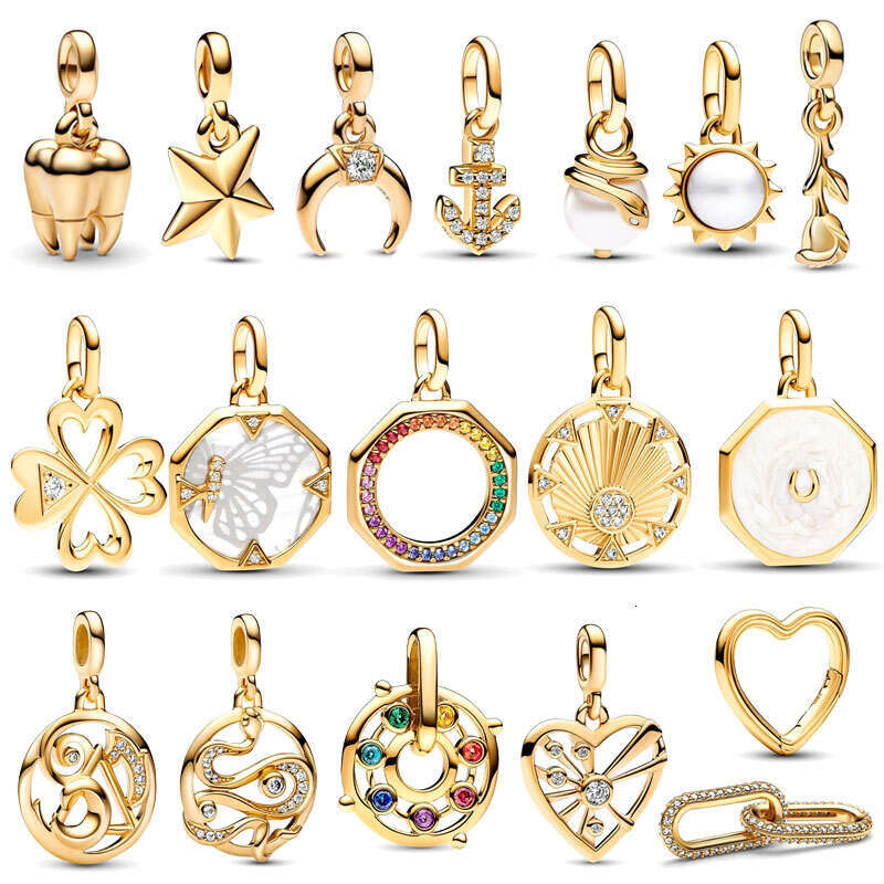 925 2024 New Gold Plated Silver ME Pearl Sun Mini Dangle Charm Anchor Charm Fit Me k Bracelet DIY Women Jewelry