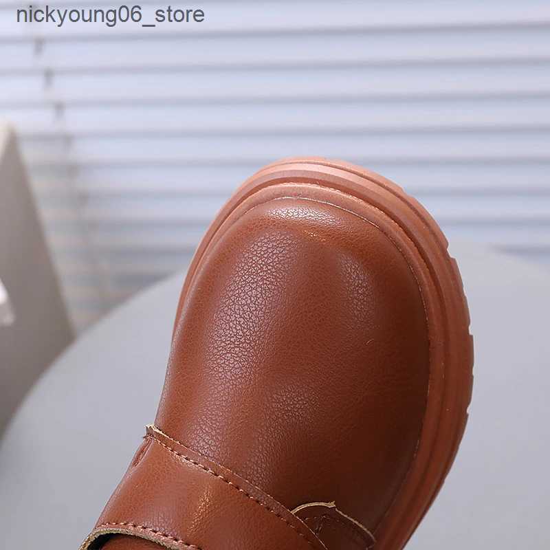 Boots Autumn Winter Boys Girls Boots British Style Children Leather Boots Outdoor Non-slip Soft Bottom Kids Casual Shoes Size 21-30 L240910