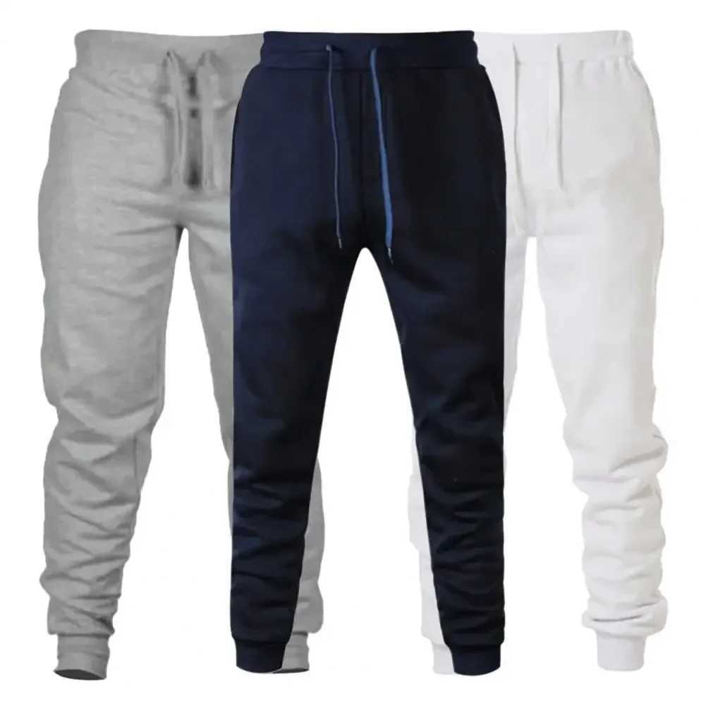 Mens Fashion Print Long Pants Autumn and Winter Fleece Casual Sweatpants Bottoms multicolour Jogging Fitness Sports TrousersX241008