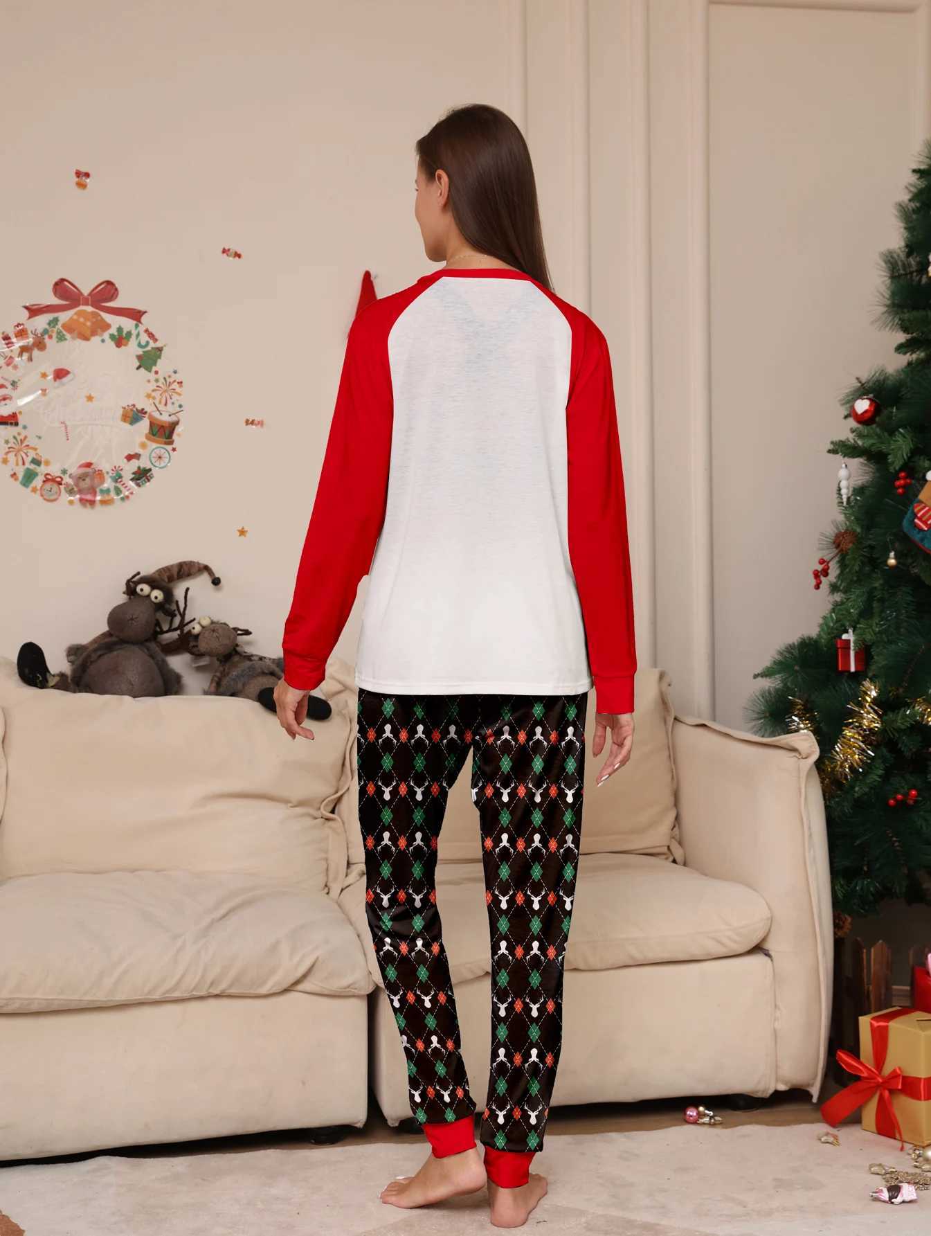 Mom Dad Child 2-piece Sleepwear Set Baby Casual Loose Sleepwear Christmas Family Appearance Sleepwear Family Matching Set W2410083