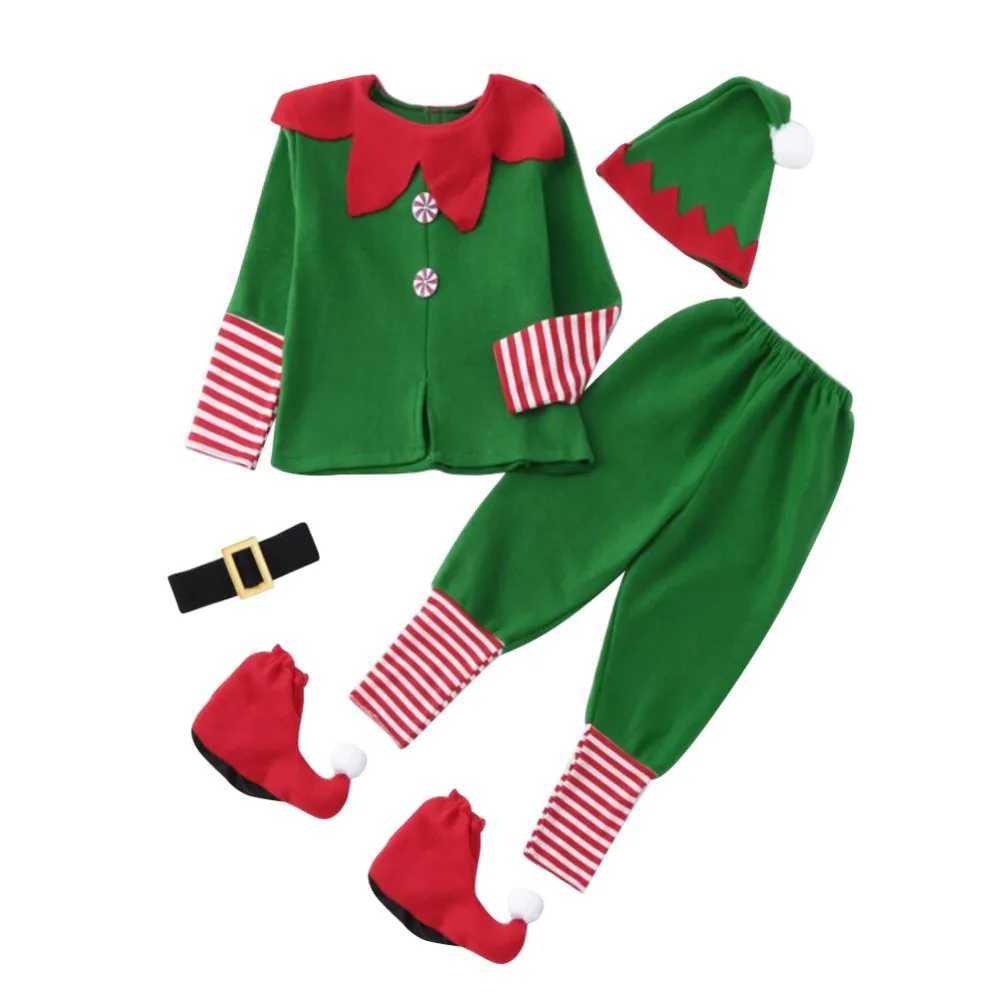 Christmas Family Costume Game Set Santa Claus Green Elf Costume Role Playing Carnival Costume Christmas Party Set Parents and Children W241008