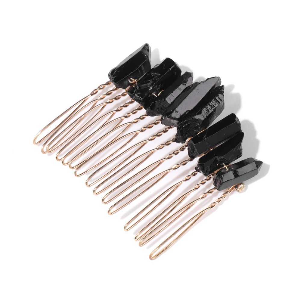 Irregular crystal hair comb suitable for female brides wedding hair accessories healing spiritual quartz stone hair headwear jewelry W241007