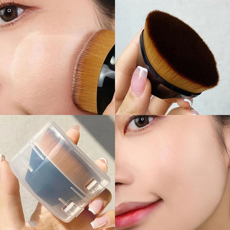 1 piece makeup brush flat head base brush easy to apply makeup portable flat head liquid base brush beauty and makeup tool 241008