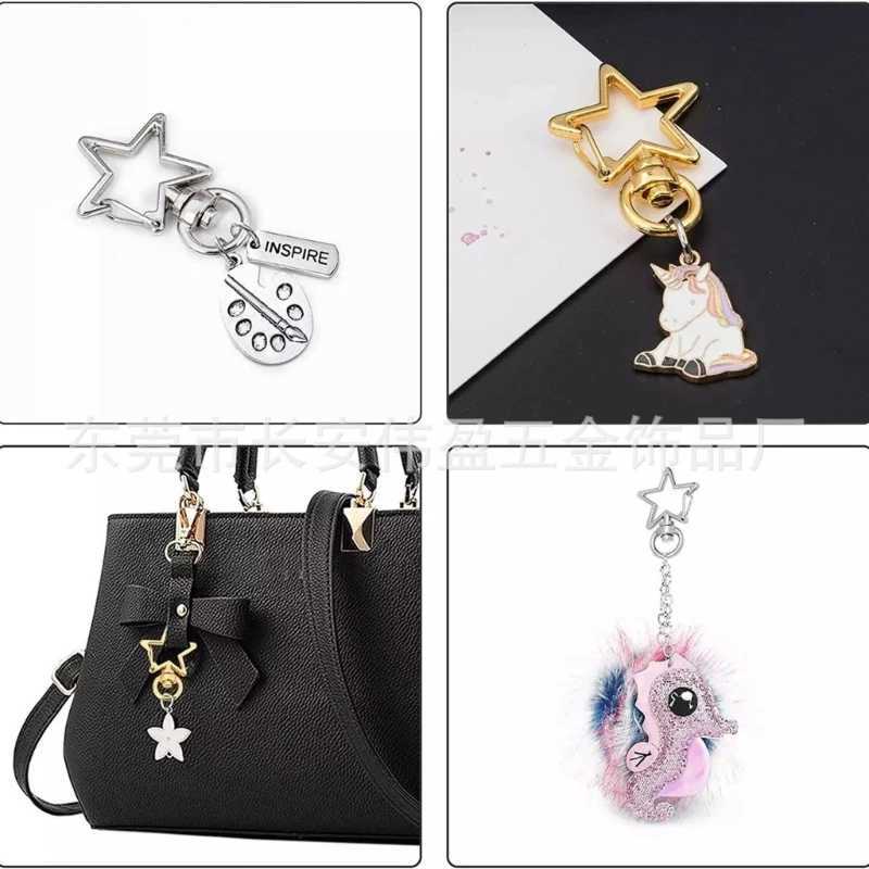 Set of 10 Metal Swivel Lobster Claw Clasps Star/Moon Snap Hook Swivel Lanyard Clip DIY Supplies Jewelry Making KeychainX241008
