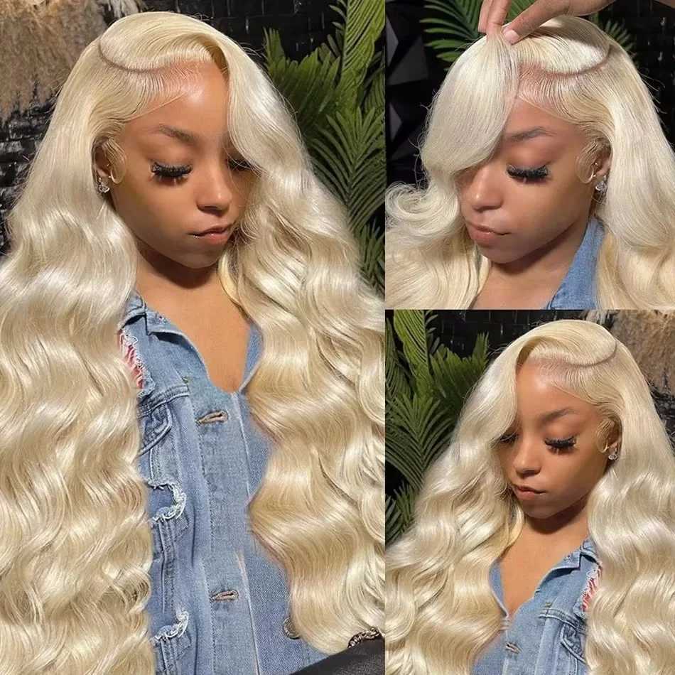 613 Hd Lace Frontal Wig 13X6 Body Wave Human Hair 100% Brazilian 30 Inch 13X4 Lace Front Honey Blonde Wig For Black WomenXJ241008