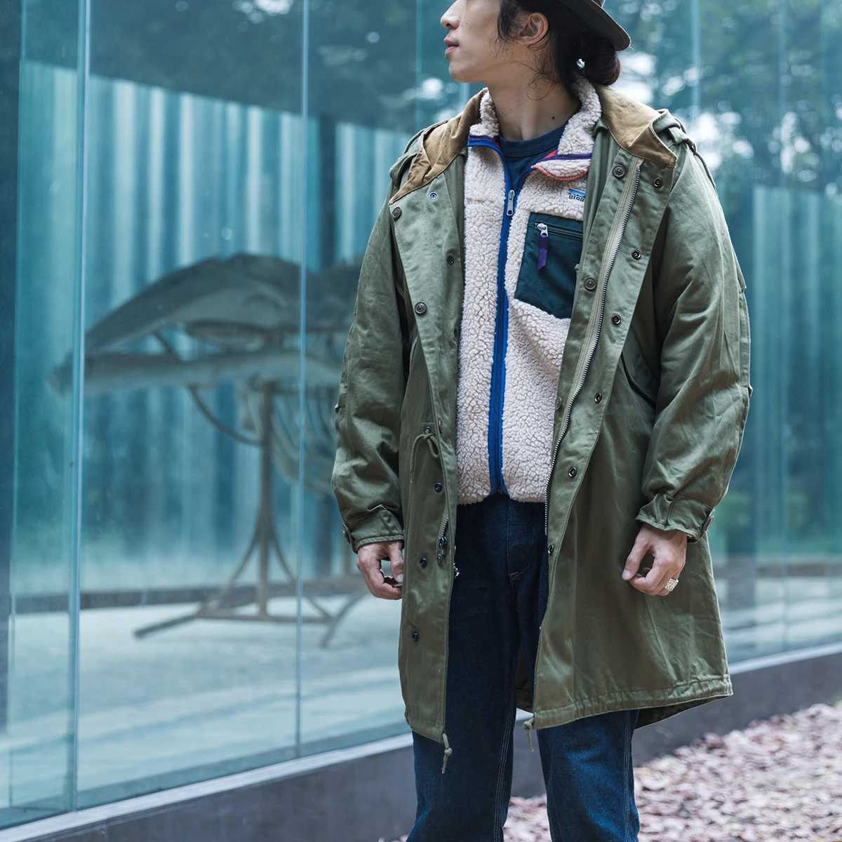 Sturdy Bronson Army Tail M-51 Parka Shell 1 Retro Style Mens Coat Olive Green W241007