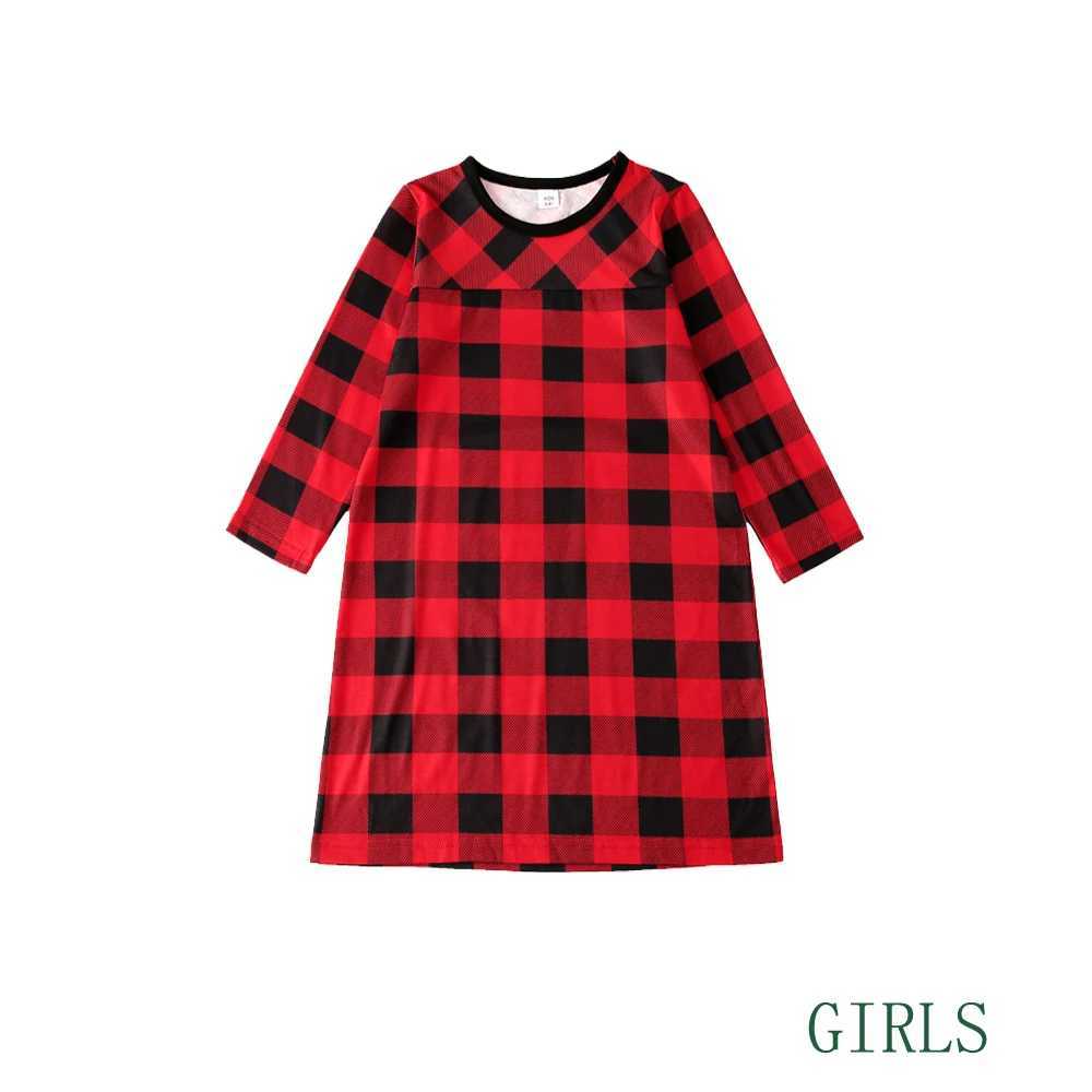 Womens mens and girls sleepwear Christmas matching set plain weave family appearance 2-piece casual set warm sleepwear Christmas gift W241008