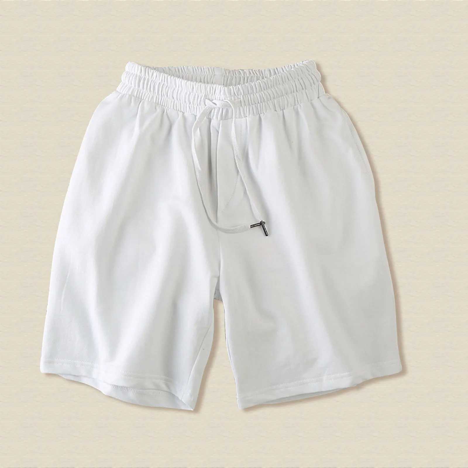 Mens loose casual basket shorts breathable running gym shorts mens quick drying sports beach shorts mens white shortsW240713
