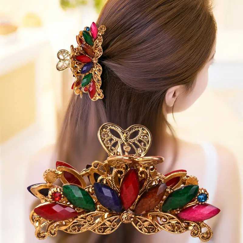 New Korean version of vintage rhinestone hair with ponytail and elegant womens fashionable hairstyle accessories W241007