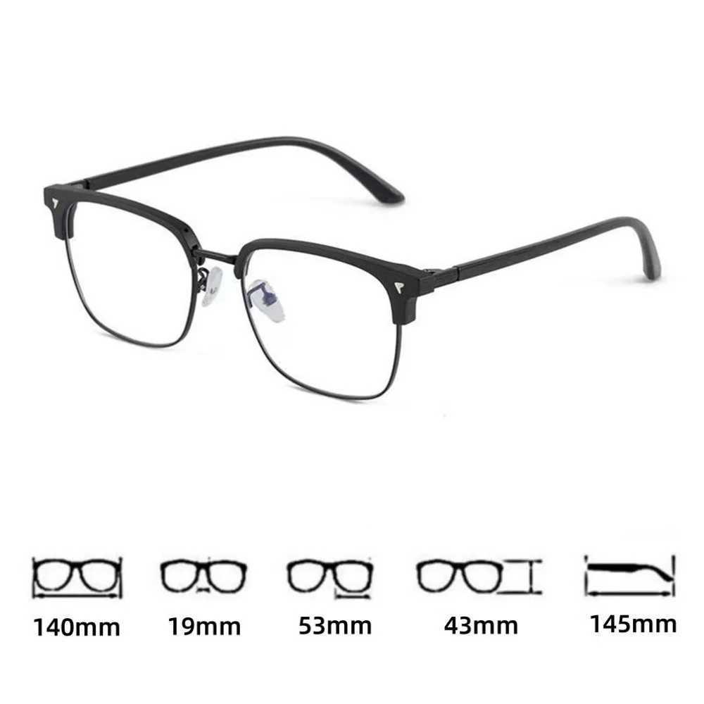 Semi Rimless Computer Clear Glasses Classic Anti Blue Light Blocking Glasses Men Women Square Ray Filter Eyeglasses Frame GoggleX241008