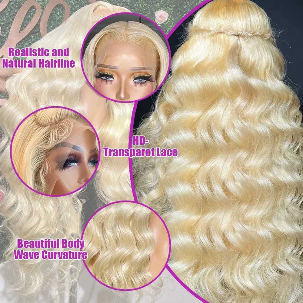 613 Honey Blonde 13x6 HD Transparen Body Wave Lace Front Human Hair Wig Colored 13x4 Human Hair Lace Frontal Wig For Black WomenXJ241008