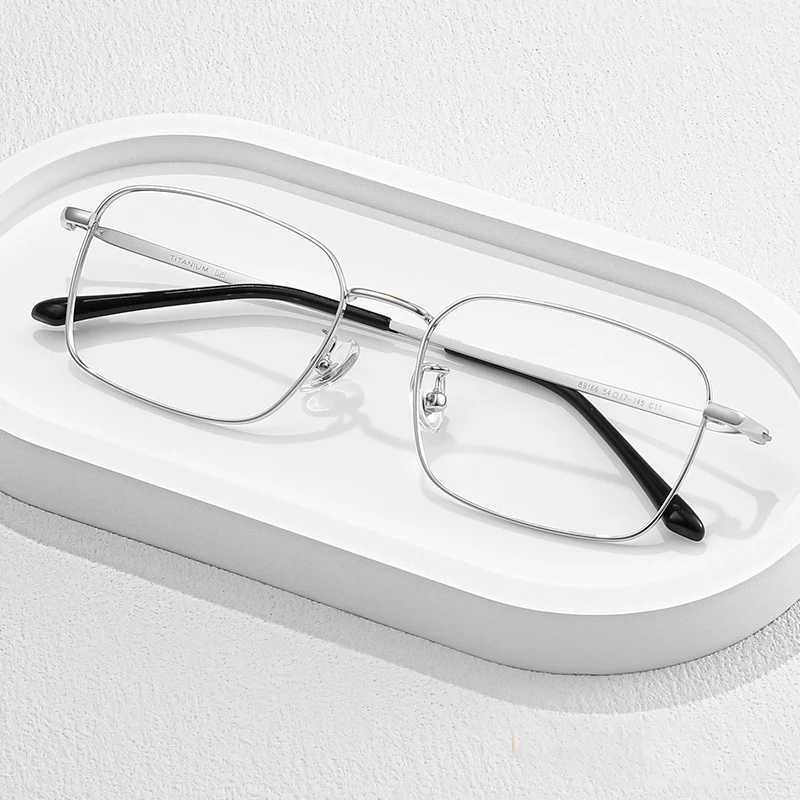 New Men Business Metal Eyeglasses Frame Square Flat Light Mirror Women Spectacle Glasses Frame Anti Blue Light Fashion EyewearX241008