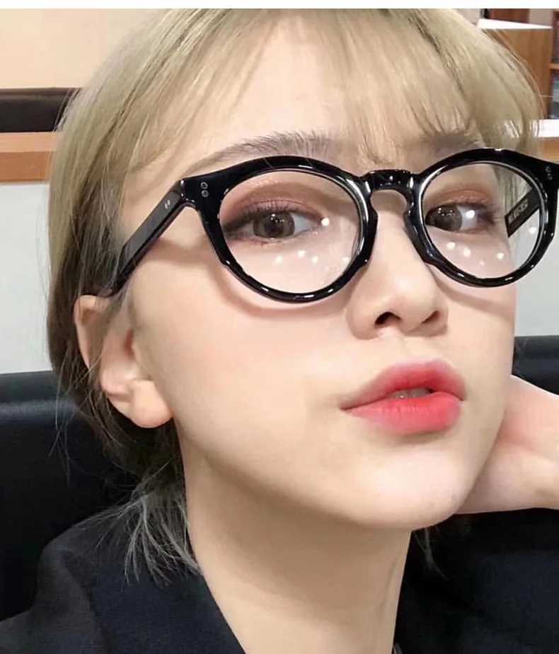 2021 fashion New transparent point Plain glasses PC plain glass spectacles vintage eyeglass round frame glassesX241008